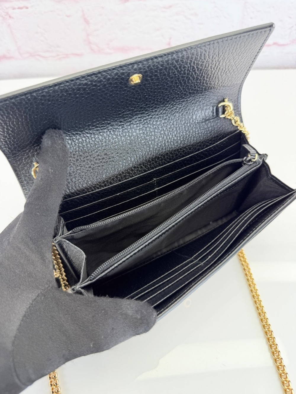 Gucci Bi-Color GG Marmont Wallet on a Chain - Picture 10 of 13